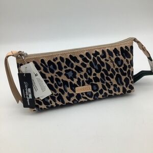 Consuela Tool Bag Joss Leopard Print Gold Glitter‎ Clutch Crossbody Purse NWT